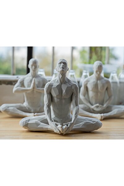 Goplast Premium Yoga/Meditasyon Yapan İskandinav Tarzı Biblo Heykel Figür Dek...
