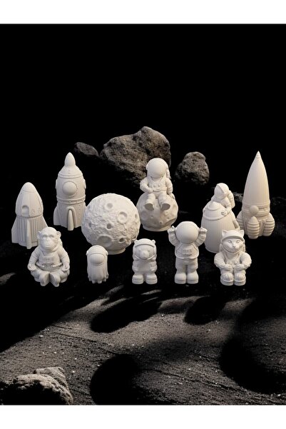 sharp&art Sevimli Kahramanlar Uzayda Taş Boyama Seti-okul Ve Ev Etkinliği...12 Renk Boya, 2 Fırça