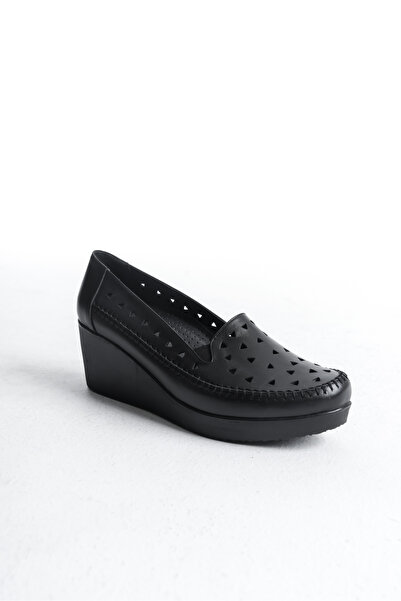 Elile Shoes Hakiki Deri Dolgu Topuk 35-41-42-43-44 Numara Kadın Ayakkabı