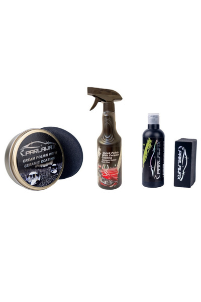 parlawax 3'lü Set Krem Cila 100g+Hızlı Cila 500ml+Lastik Parlatıcı 250ml