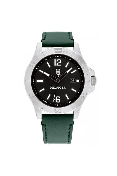 Tommy Hilfiger Pánské hodinky Tommy Hilfiger 1710531 Ryan, stříbrná barva s černým ciferníkem, mechanismus Epson VX42E Quartz