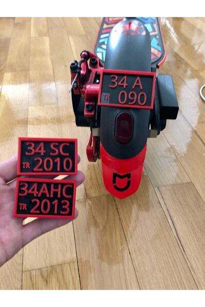 GİT3D 3d Kişiye Özel Plaka- Dekor , Scooter , Elektrikli Bisiklet Vb. (3M BAN...