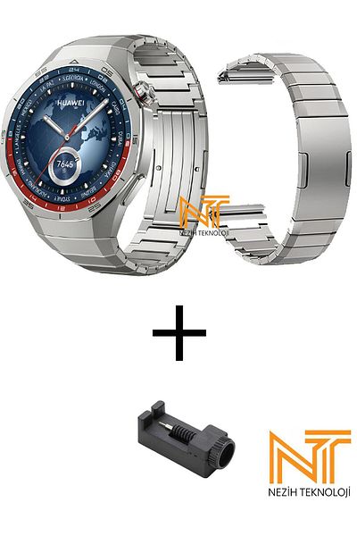 Nezih Case ساعة Huawei Watch GT 5 Pro متوافقة مع ساعة GT 5 Pro مقاس 46 مم متوافقة مع سوار معدني من التيتانيوم خفيف الوزن للغاية مقاس 22 مم