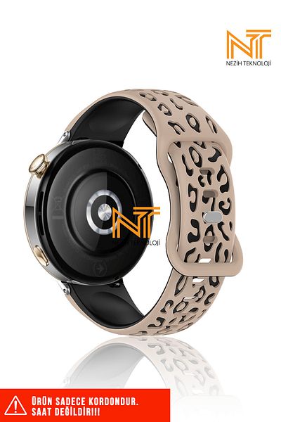 Nezih Case ساعة هواوي Gt-gt2-gt3 مقاس 42 ملم وأنيقة مقاس 20 ملم متوافقة مع سوار سيليكون بنمط الفهد عالي الجودة