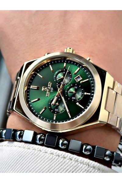 Reward Gold Color Functions Active Steel Band Men's Wristwatch + Bracelet