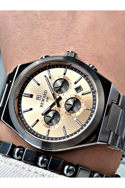 Reward Smoke Color Functions Active Steel Strap Men's Wristwatch + BRACELET