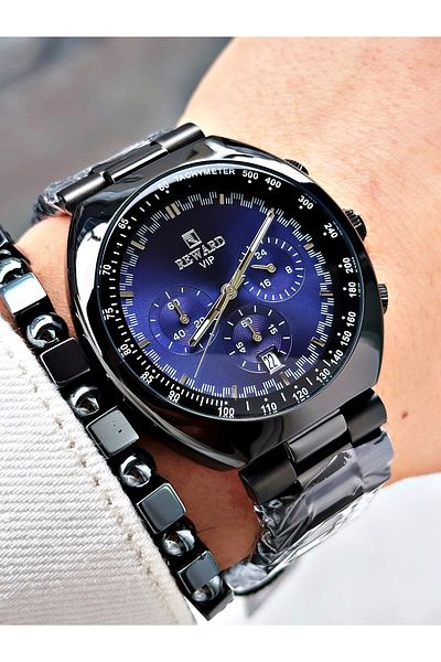 Reward Silver Color Large Case Sports Model Function Men's Wristwatch + Bracelet