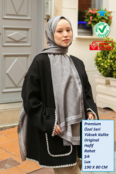 Hint İpek شال Monogram الأصلي الفاخر (فوال حريري، عالي الجودة، خفيف الوزن، كا...