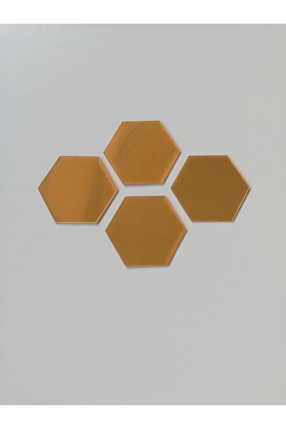 Doğan Decorative Adhesive Mirrored Plexiglass 6 cm Hexagon - 25 Pieces