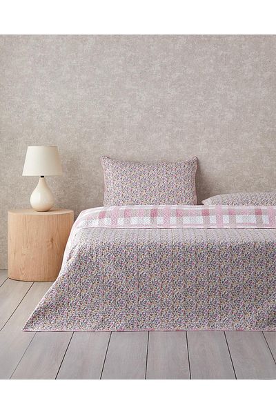 English Home Pink Blushing Bloomsdouble Bed Cover Set 200X220 cm