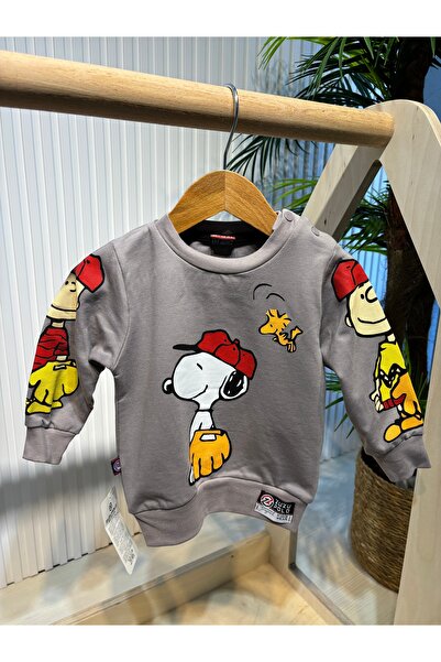 Canbi Kids Baby Boy Character Dog Printed Gray 2-Piece Tracksuit Set