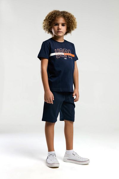 U.S. Polo Assn. Boy's Crew Neck Bermuda 100% Cotton Set