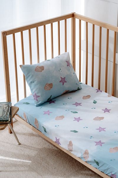 Lollie Baby&Kids 70X110 cm Baby Crib, Park Bed Elastic Sheet Set - Little Mermaid