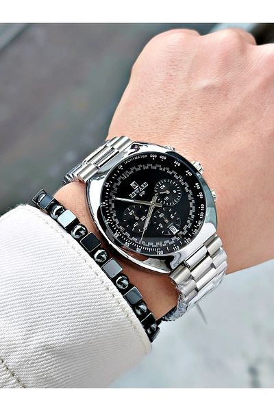 Reward Silver Color Large Case Sports Model Function Men's Wristwatch + Bracelet