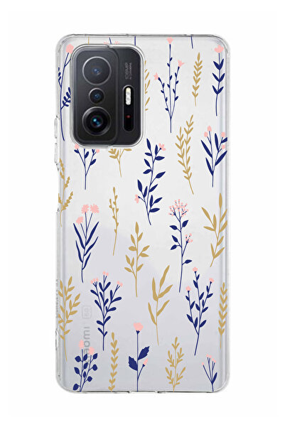 moonset Xiaomi Mi 11T / Mi 11T Pro Uyumlu Çiçekler Tasarımlı Baskılı Şeffaf T...