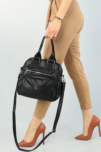 FHD BAGS Umăr și rucsac negru cu mai mulți ochi pentru femei
