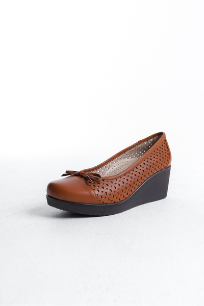 Elile Shoes Hakiki Deri Dolgu Topuk 35-41-42-43-44 Numara Kadın Ayakkabı