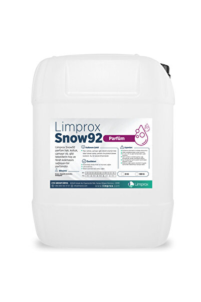 Limprox Snow92 10 Litre Kar Çiçeği Nano Mikro Kapsül Parfüm - Halı Koltuk Çamaşır Yıkama Tekstil Parfümü