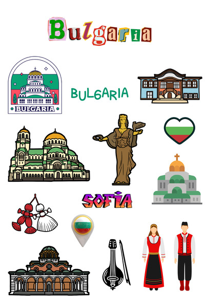 ANSHA CRAFTS Bulgaristan Sticker Seti Bullet Journal - Ajanda - Planner - Def...