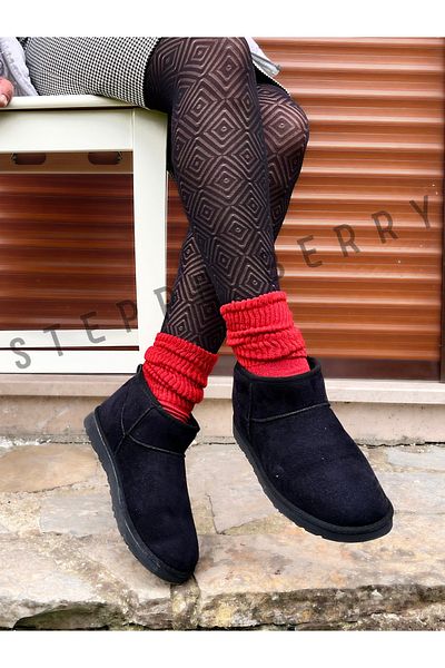 STEPPE BERRY 2 perechi de șosete roșii subțiri și slouchy pentru femei