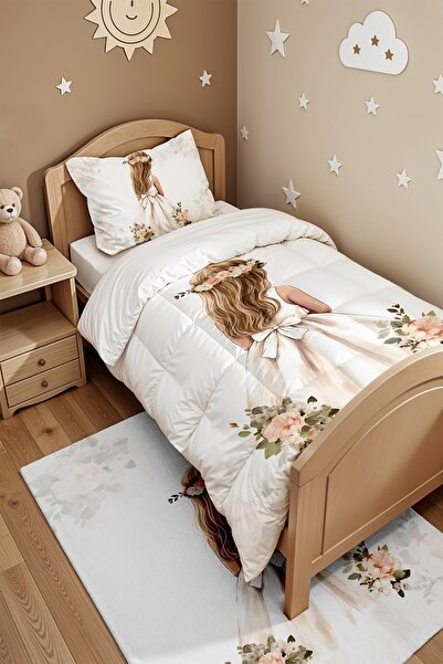 EVPANYA Односпальний ковдра та наволочка з малюнком «Проста принцеса з рудим волоссям»