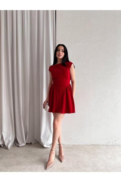 Mooi Butik Lime Mini Dress 3400 - Red