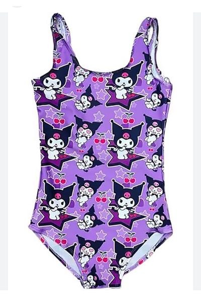Petityu Kuromi Starry Cherry Purple Girl's Swimsuit