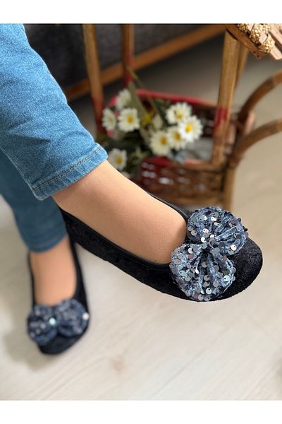 Babet Merkezi PULLU BLUE BOW Home, Hajj, Umrah Ballet, Cadou, Daily Ballet, Feathered Ballet, Panduf, Cizme, Pisi Pisi