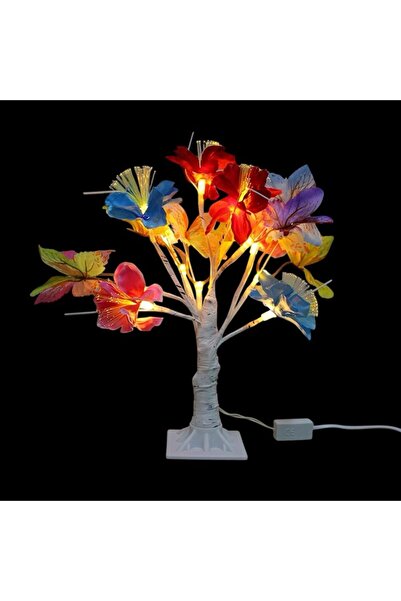 hediyeconcepti 24LED Masa Lambası Gül Çiçek Ağacı USB Gece Işıkları Noel Deko...