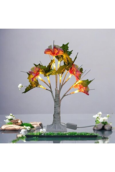 hediyeconcepti 24LED Masa Lambası Gül Çiçek Ağacı USB Gece Işıkları Noel Deko...