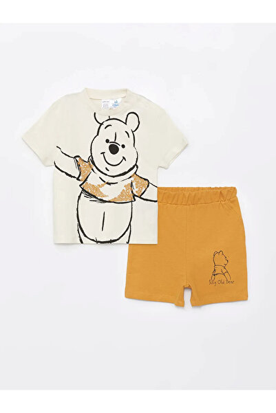 LC Waikiki LCW baby Bisiklet Yaka Winnie the Pooh Baskılı %100 Pamuk Erkek Be...