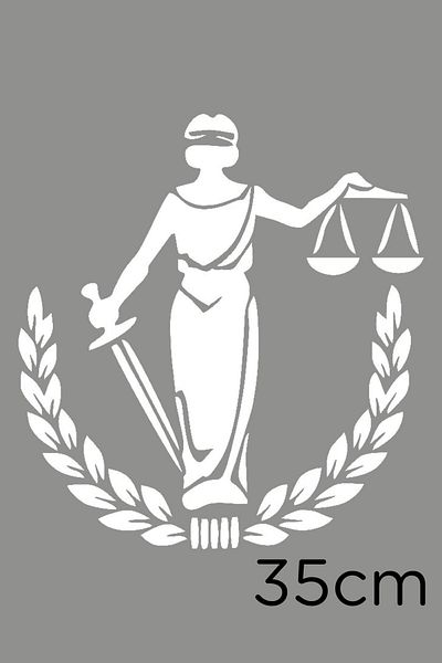 MIGNATIS Autocolant de perete pentru mașină Icon of Justice Sword Scales 35 cm
