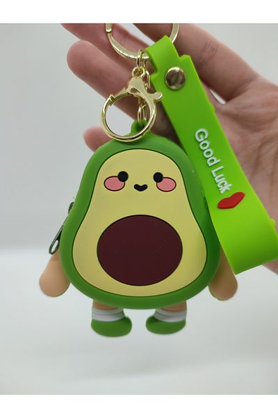 Mia Giyim Cute Avocado Silicone Coin Purse Keychain and Bag Accessory