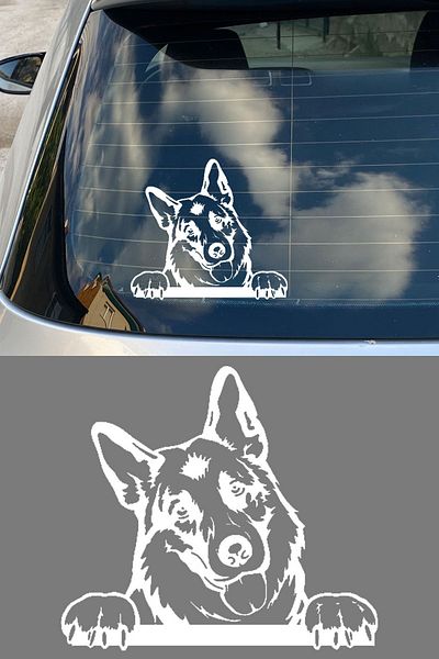 MIGNATIS Autocolant oficial din sticlă pentru mașină pentru câine ciobănesc german - Decal pentru computere, camioane, motociclete