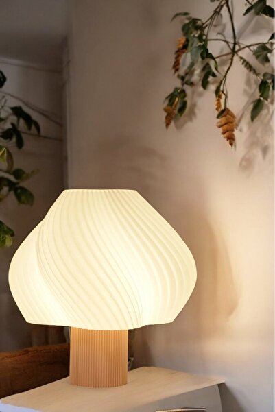 N NOXXO Modern Design Lampshade Table Lamp Lighting Aura Modern Nightstand Cream White