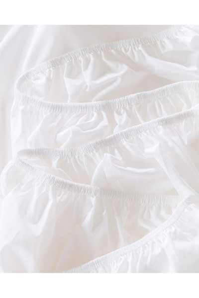 Madame Coco Eloise Doppel-Spannbettlaken-Set, 100 % Baumwolle, Ranforce, Weiß