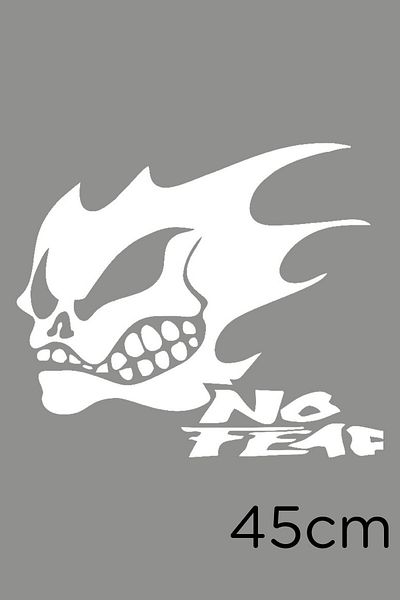 MIGNATIS Autocolant pentru accesorii pentru vehicule No Fear Sponsor Skull 45cm - Alb