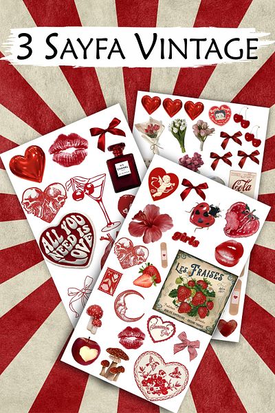Grafikup 3 Sheets Vintage Sticker Set - Notebook Laptop Water Bottle Label