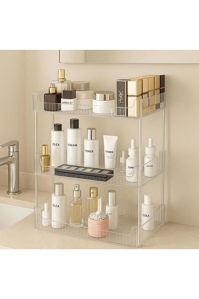 Bambus Home 3 Layers Makeup Organizer Makeup/Cosmetic/Kitchen/Bathroom/Jewelry Organizer Multipurpose