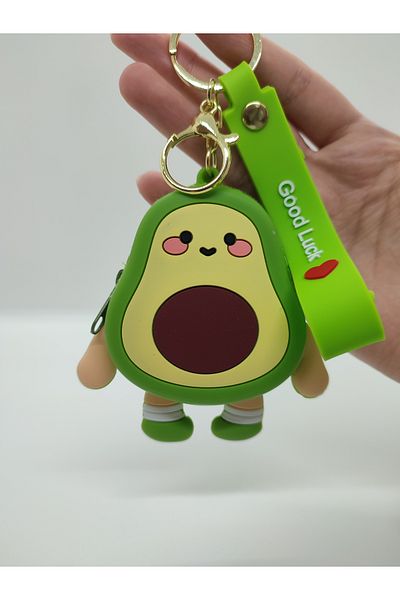 Mia Giyim Cute Avocado Silicone Coin Purse Keychain and Bag Accessory