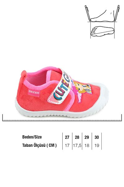GEZER 03377 Girl's Daily Velcro Slippers Nursery Shoes