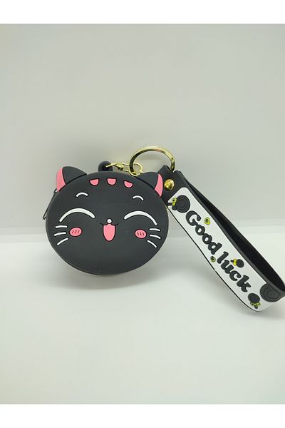 Mia Giyim Cute Cat Silicone Coin Purse Keychain and Bag Accessory