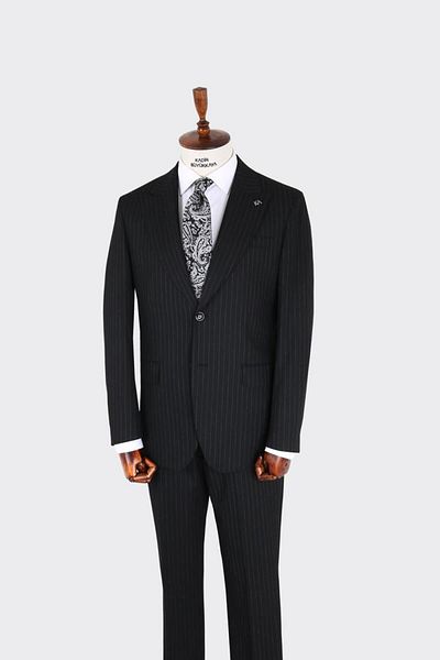 Kadir Büyükkaya Men's Swallow Collar Two Button Suit-Kax1327W