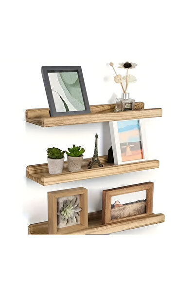 Ayşe Abladan Uçan Raflar Duvara Monte 3 'lü Set,( Ahşap) Yatak Odası, Banyo, ...