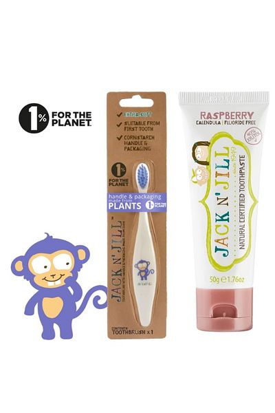 Jack N'Jill Jack N' Jill - Toothbrush and Paste (Monkey & Raspberry)