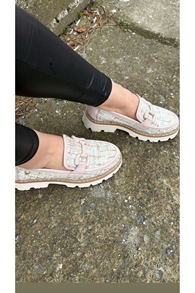 Mammamia 3770 Desenli Ortopedik Hafif Eva Taban Günlük Kadın Loafer Ayakkabı