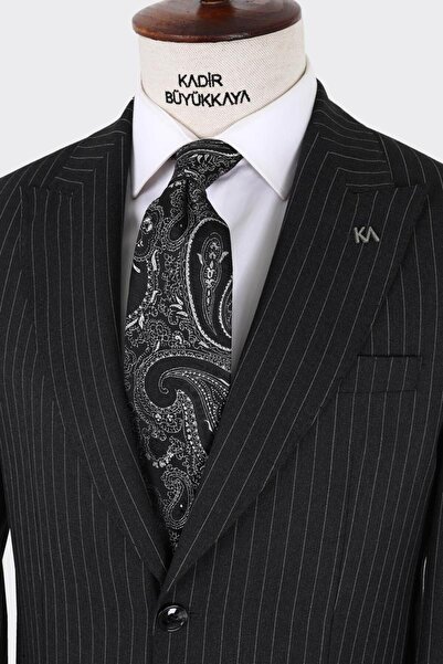Kadir Büyükkaya Erkek Kırlangıç Yaka İki Düğmeli Takım Elbise-KAX1328W