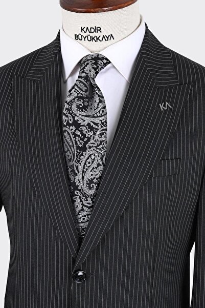 Kadir Büyükkaya Erkek Kırlangıç Yaka İki Düğmeli Takım Elbise-KAX1329W
