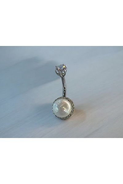 Takayrum Steel Pearl Detailed Belly Piercing