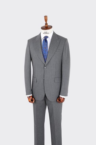 Kadir Büyükkaya Men's Swallow Collar Two Button Suit-Kax1329W